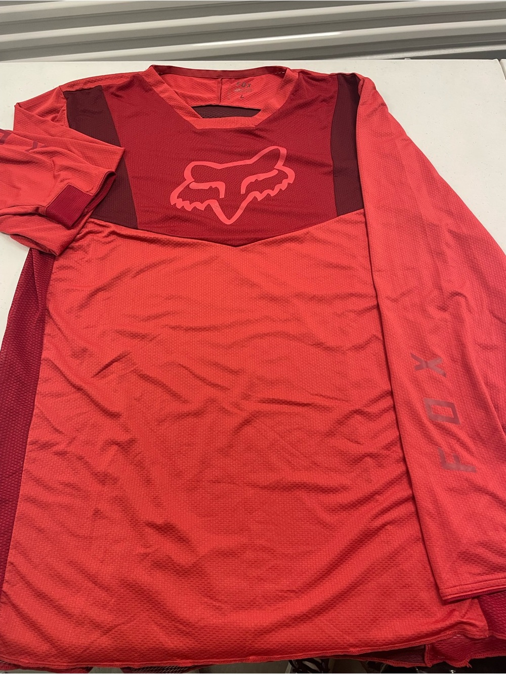 Fox Red Performance Long Sleeve MTB Top